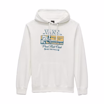 Vans Alphabet Print White Pullover Hoodie Unisex Long Sleeve VN0008HXFS8