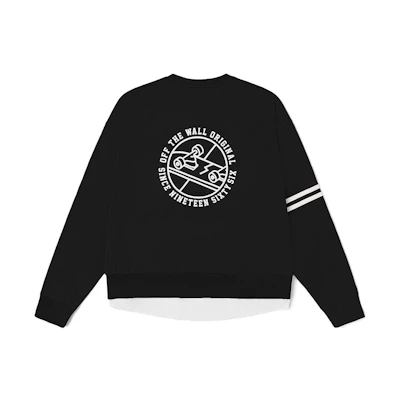 Vans Alphanumeric Pattern Striped Graphic Sweatshirt Unisex Black VN0002JNBLK