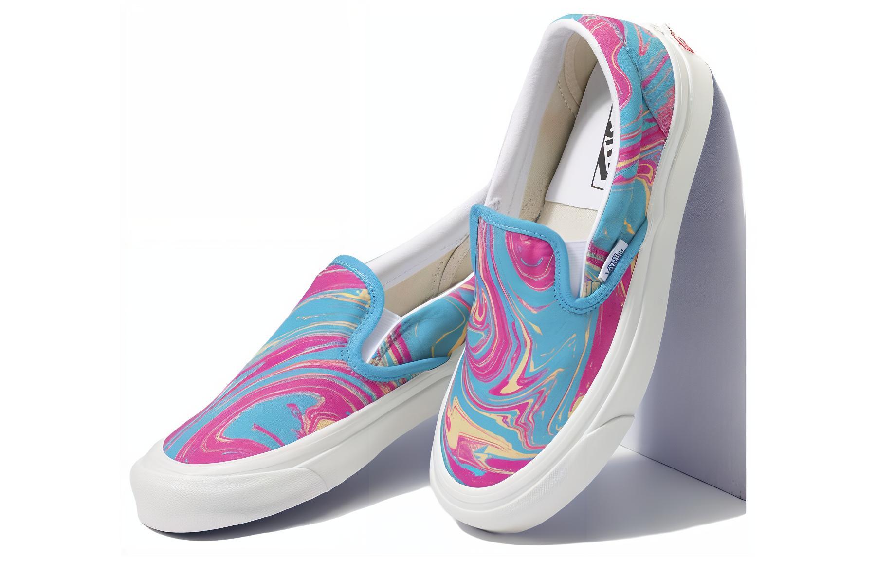 Shop Vans Anaheim OG 大理石紋 Slip-On 98 防滑耐磨 低筒 滑板鞋 通用款 紫色