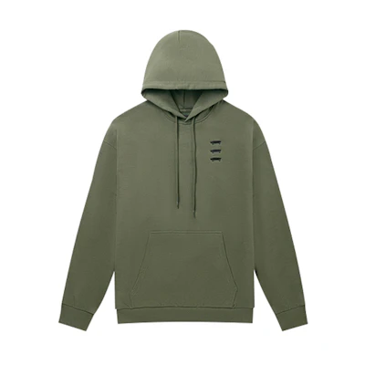 Vans Army Green Hoodie with Triple-Row Skateboard Embroidered Logo VN0A48AGKCZ