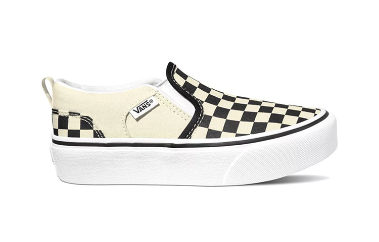 Order 大童 Vans Asher 棋盤格 休閒 防滑透氣 低筒 兒童滑板鞋 黑白