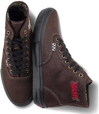 Vans X Hockey Skate Authentic High Shoes 'Dark Brown' VN000CBQ7W1 Lookbook Vans X Hockey Skate Authentic High Shoes 'Dark Brown' VN000CBQ7W1