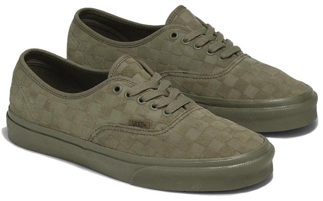Vans Authentic Mono Checkerboard 'Olive' - Hijau Zaitun Checkerboard VN000CRQOLV Order Vans Authentic Mono Checkerboard 'Olive' - Hijau Zaitun Checkerboard VN000CRQOLV