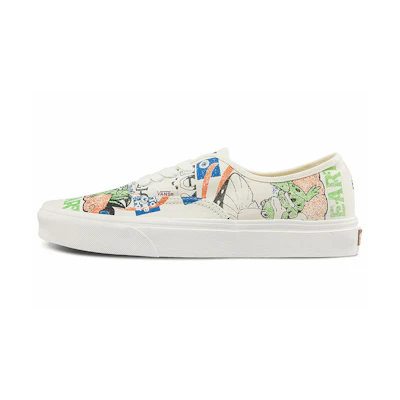Vans Authentic Low Tops Casual Skateboarding Shoes Multi-Color Funny Printing Unisex 'White Black Blue'