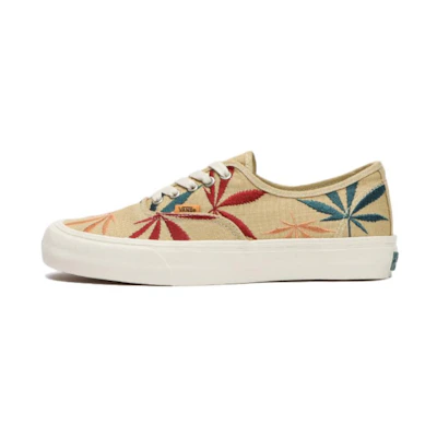 Vans Authentic Low Tops Casual Skateboarding Shoes Unisex Light Brown Embroidered 'Light Brown Red Blue'