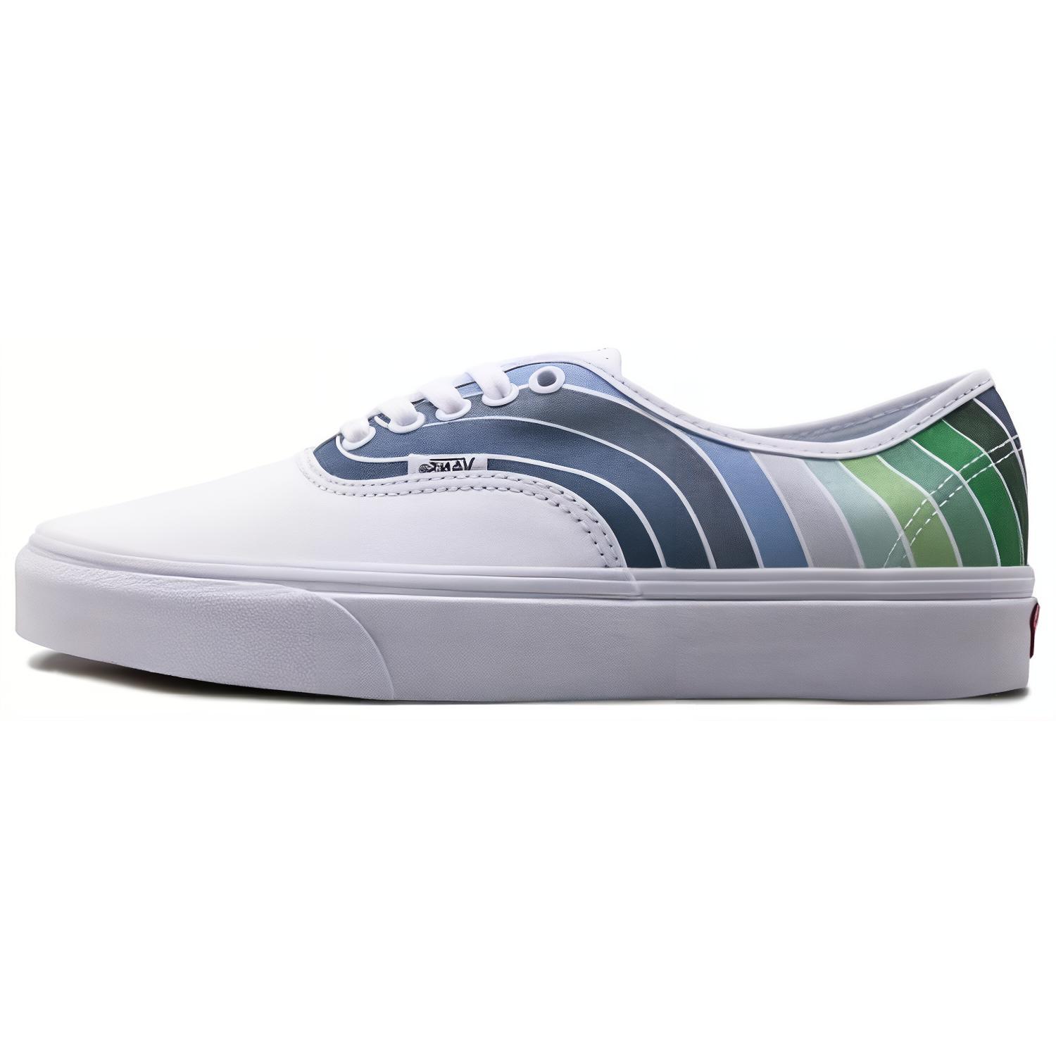 Buy Vans Authentic 條紋 減震耐磨 低筒 板鞋 男女同款 藍白