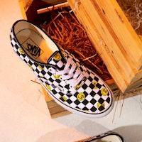 Vans Wallpaper Authentic 棋盤格 笑臉印花 耐磨透氣 低筒 帆布鞋 男女同款 黑白 Details for Vans Wallpaper Authentic 棋盤格 笑臉印花 耐磨透氣 低筒 帆布鞋 男女同款 黑白