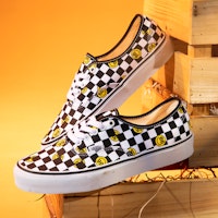 Vans Wallpaper Authentic 棋盤格 笑臉印花 耐磨透氣 低筒 帆布鞋 男女同款 黑白 Cheap Vans Wallpaper Authentic 棋盤格 笑臉印花 耐磨透氣 低筒 帆布鞋 男女同款 黑白