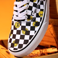 Vans Wallpaper Authentic 棋盤格 笑臉印花 耐磨透氣 低筒 帆布鞋 男女同款 黑白 1