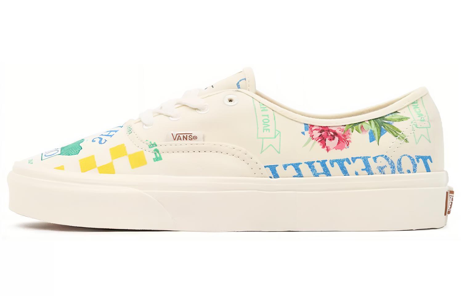 Buy バンズ オーセンティック ロートップ カジュアル スケートシューズ 白緑青漫画柄 VN0A5KRDAS1
