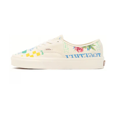 Vans Authentic Low Tops Casual Skateboarding Shoes Unisex White Green Blue Cartoon Printing 'White Green Blue'