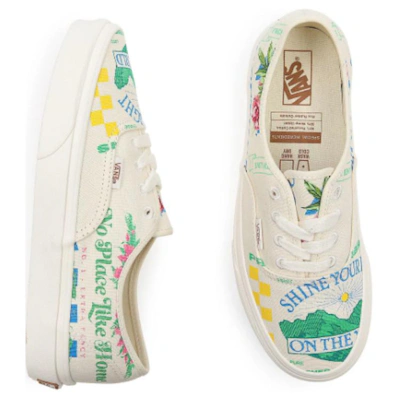 Vans Authentic Low Tops Casual Skateboarding Shoes Unisex White Green Blue Cartoon Printing 'White Green Blue'