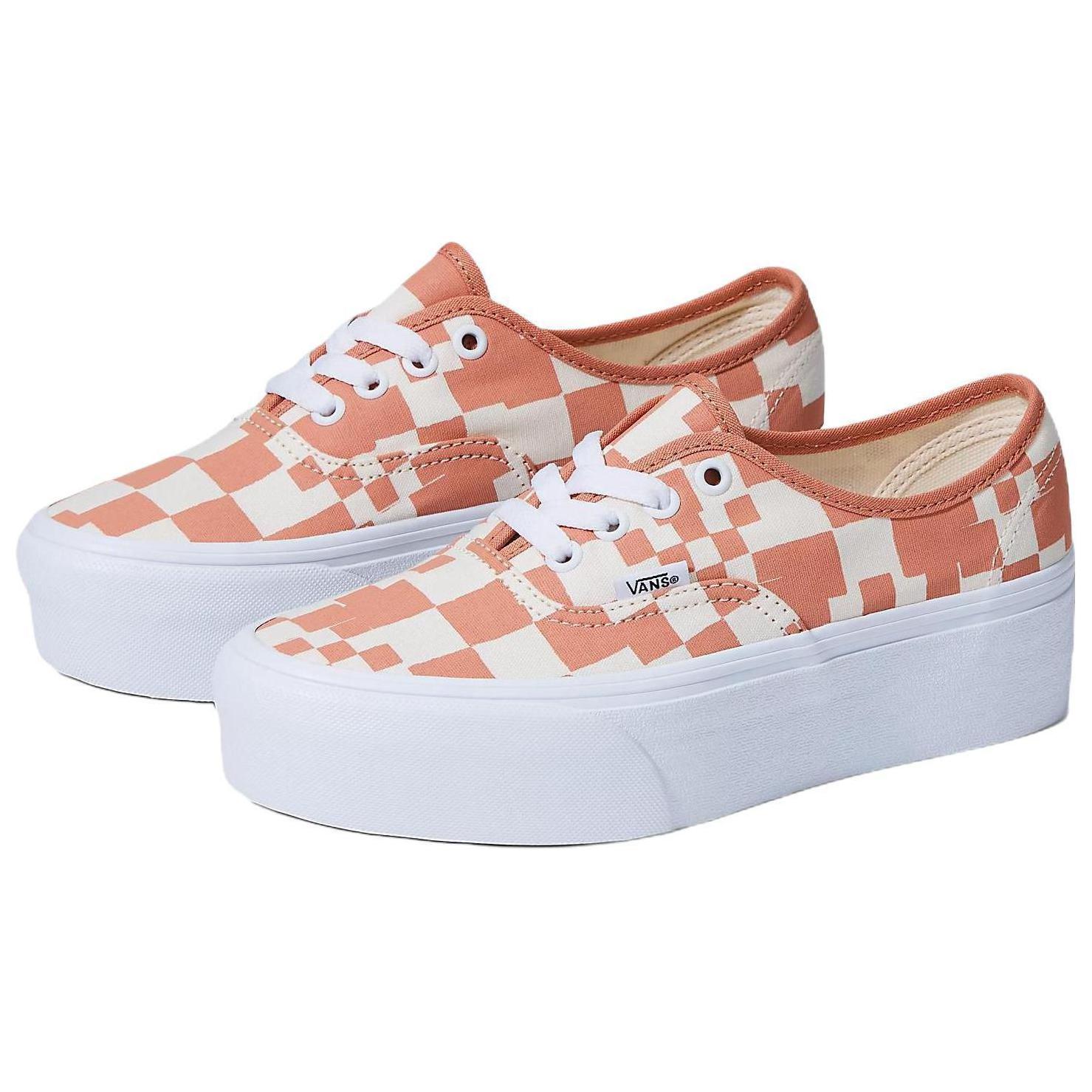 Lookbook Vans Authentic Multi Check Platform 'Marrón Blanco' VN0A5KXXSST