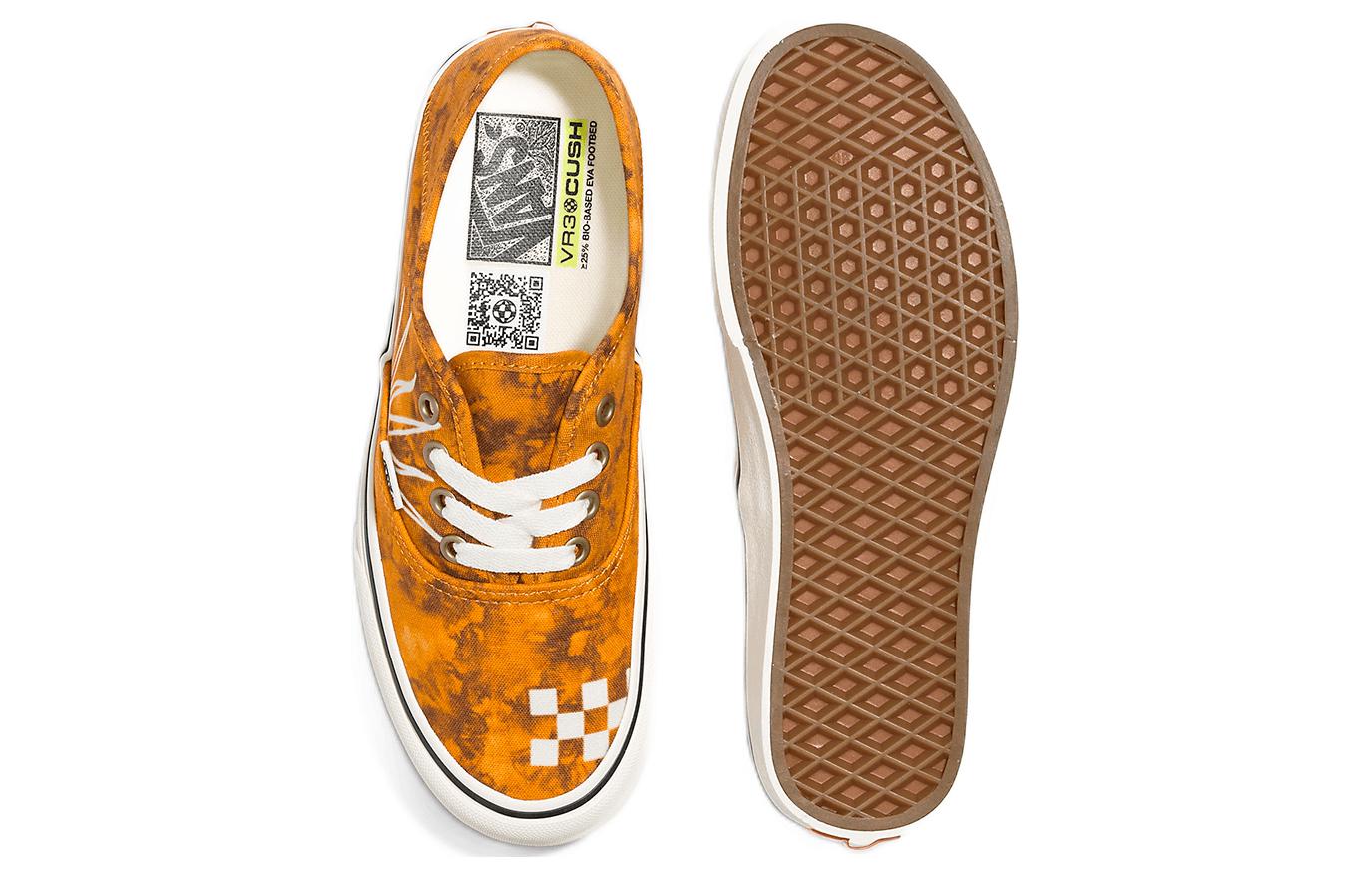 Shop Vans Authentic Tie-dye VR3 SF 潮流休閒 防滑耐磨 低筒 滑板鞋 男女款 棕白