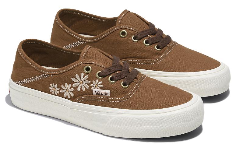 Lookbook Vans Authentic Vr3 Sf 彩繪花卉 防滑耐磨 低幫 板鞋 男女同款 棕