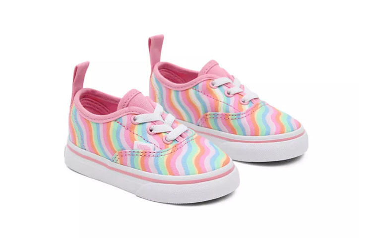 Vans Authentic Wavy Rainbow Elastic Lace 'Pink Blue Green' 圖 3