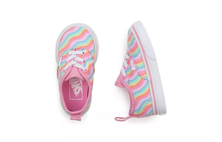 Vans Authentic Wavy Rainbow Elastic Lace 'Pink Blue Green' 圖 4