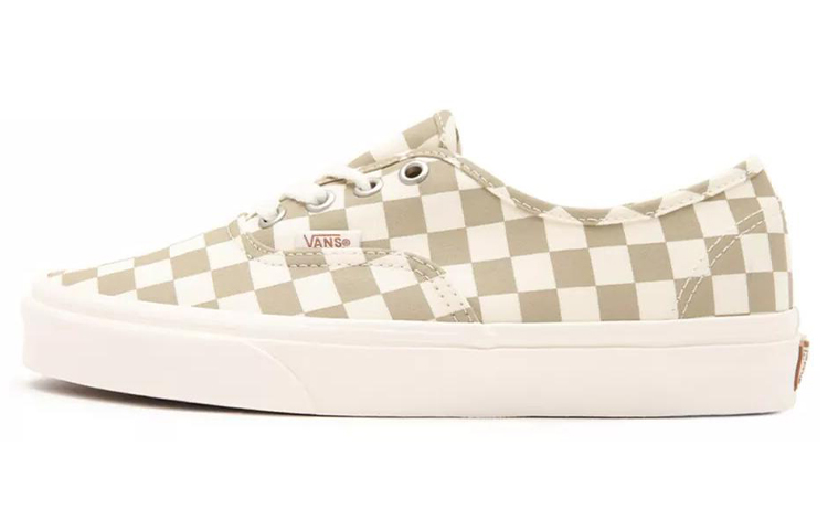 Buy Vans Authentic 棋盤格 耐磨防滑 低筒 滑板鞋 男女同款 白棕