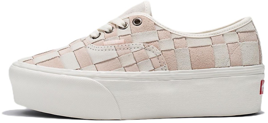 Vans 真實編織格子 增高底板 休閒 防滑耐磨 低筒 滑板鞋 男女同款 白粉色 Buy Vans 真實編織格子 增高底板 休閒 防滑耐磨 低筒 滑板鞋 男女同款 白粉色