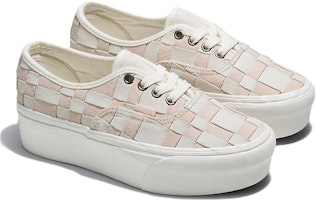 Vans Authentic 编织格纹增高款 '白粉色' VN0A5KXXYL7 Lookbook Vans Authentic 编织格纹增高款 '白粉色' VN0A5KXXYL7