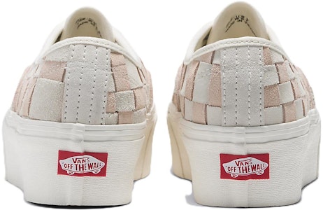 Vans 真實編織格子 增高底板 休閒 防滑耐磨 低筒 滑板鞋 男女同款 白粉色 Shop Vans 真實編織格子 增高底板 休閒 防滑耐磨 低筒 滑板鞋 男女同款 白粉色