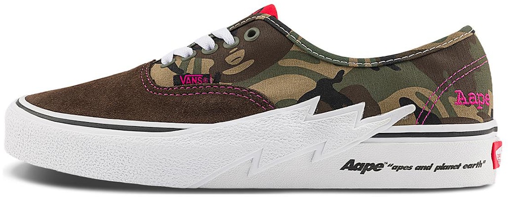Aape x Vans Authentic 小閃電 減震 低筒 滑板鞋 男女同款 綠色迷彩 Buy Aape x Vans Authentic 小閃電 減震 低筒 滑板鞋 男女同款 綠色迷彩