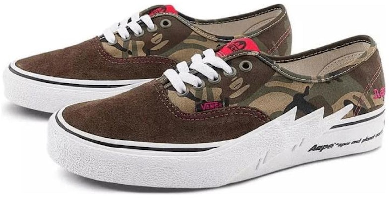 Aape x Vans Authentic 小閃電 減震 低筒 滑板鞋 男女同款 綠色迷彩 Order Aape x Vans Authentic 小閃電 減震 低筒 滑板鞋 男女同款 綠色迷彩