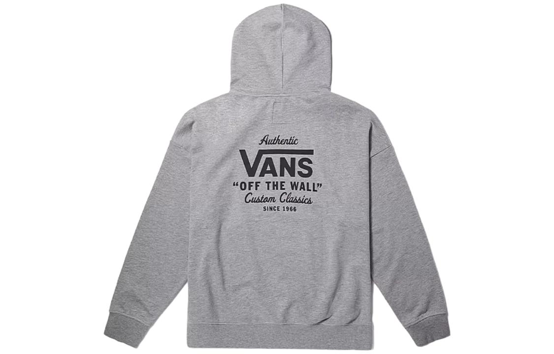 Vans Back Letter Print Oversized Hoodie Unisex - Gray VN000H0THTG