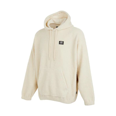 Vans Beige Sherpa Hoodie with Logo Patch Unisex Long Sleeve Fall Collection VN0A54O52N1