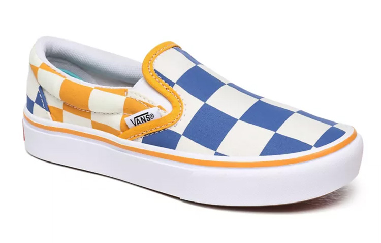 Shop 大童 Vans 滑入式 低筒 兒童滑板鞋 黃藍
