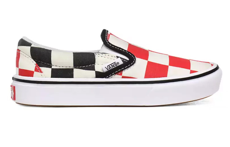 Order Vans Big Checker Comfycush Slip-On Schwarz/Rot VN0A4UUBXWD