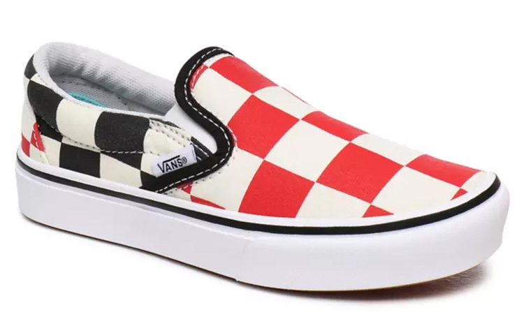 Shop Vans Big Checker Comfycush Slip-On Schwarz/Rot VN0A4UUBXWD