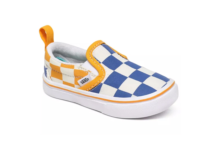 Shop Vans Big Checker Comfycush Slip-On V 'Biru Kuning' VN0A4U37WIV