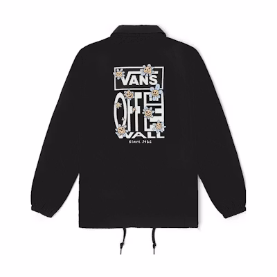 Vans Black Button-Up Logo Shirt Jacket with Back Print VN0A5H7FBLK