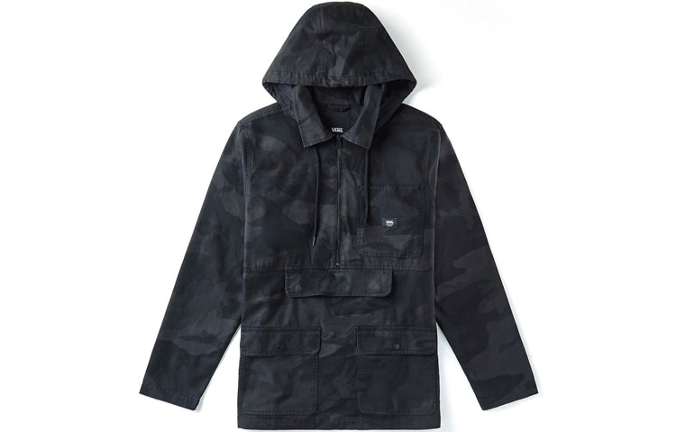 Vans Black Camo Workwear Outdoor Jacket with Hood VN0A49P929B