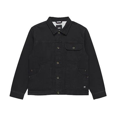 Vans Black Casual Solid Long-Sleeve Collared Jacket VN000AAM0fO