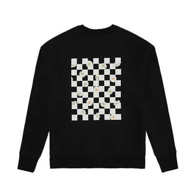 Vans Black Checkerboard Daisy Pullover Hoodie Unisex Black VN0A5H5T-BLK