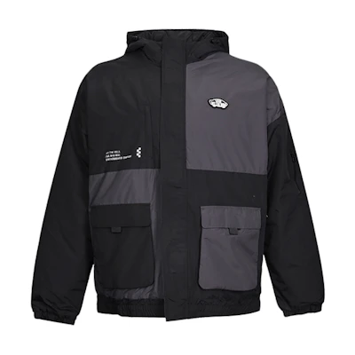 Vans Black Colorblock Pocket Zip-Up Hoodie Jacket VN0A7YJ7BLK