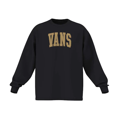 Vans Black Crewneck Logo Pullover Sweatshirt Long Sleeve Casual Fit VN000F4NBLK