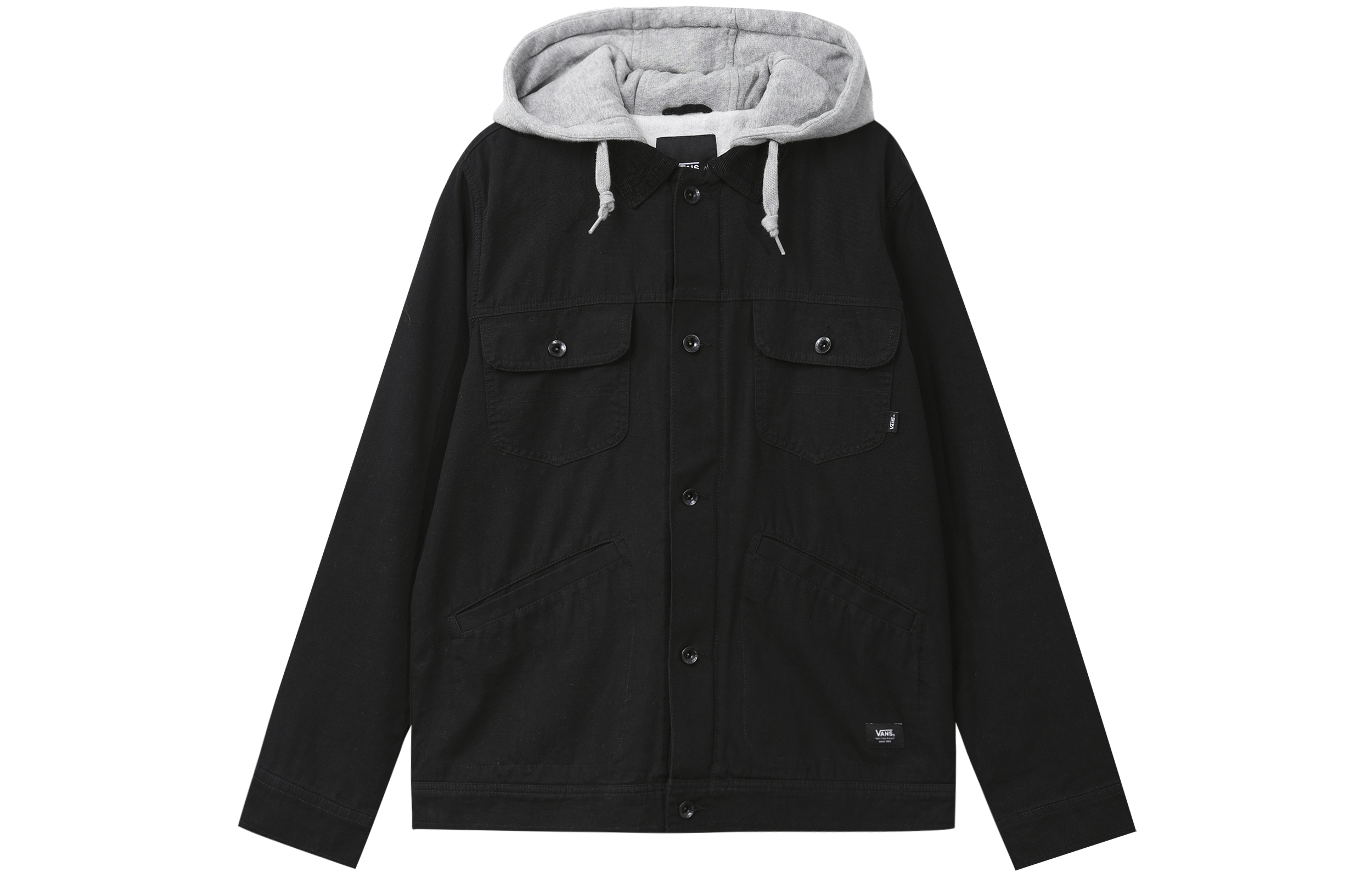 Vans Black Fleece-Lined Hooded Utility Jacket VN0A4RQJBLK