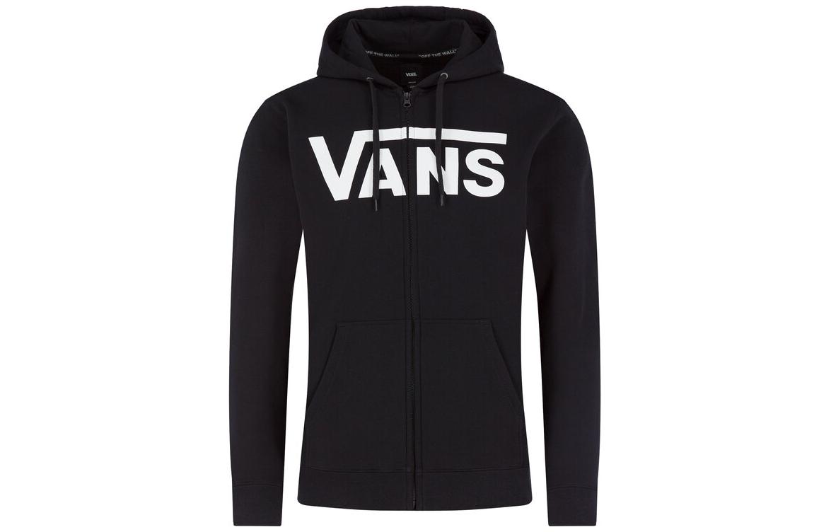 Vans Black Hoodie Jacket with Large Logo and Zipper VN0A456CY281