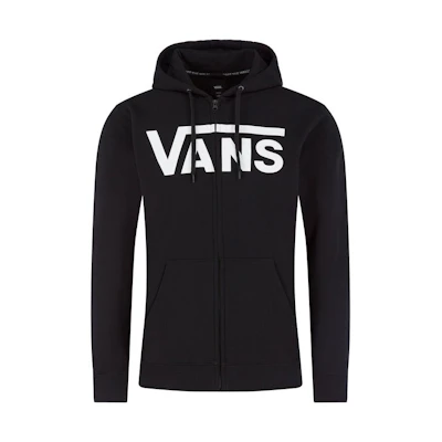 Vans Black Hoodie Jacket with Large Logo and Zipper VN0A456CY281