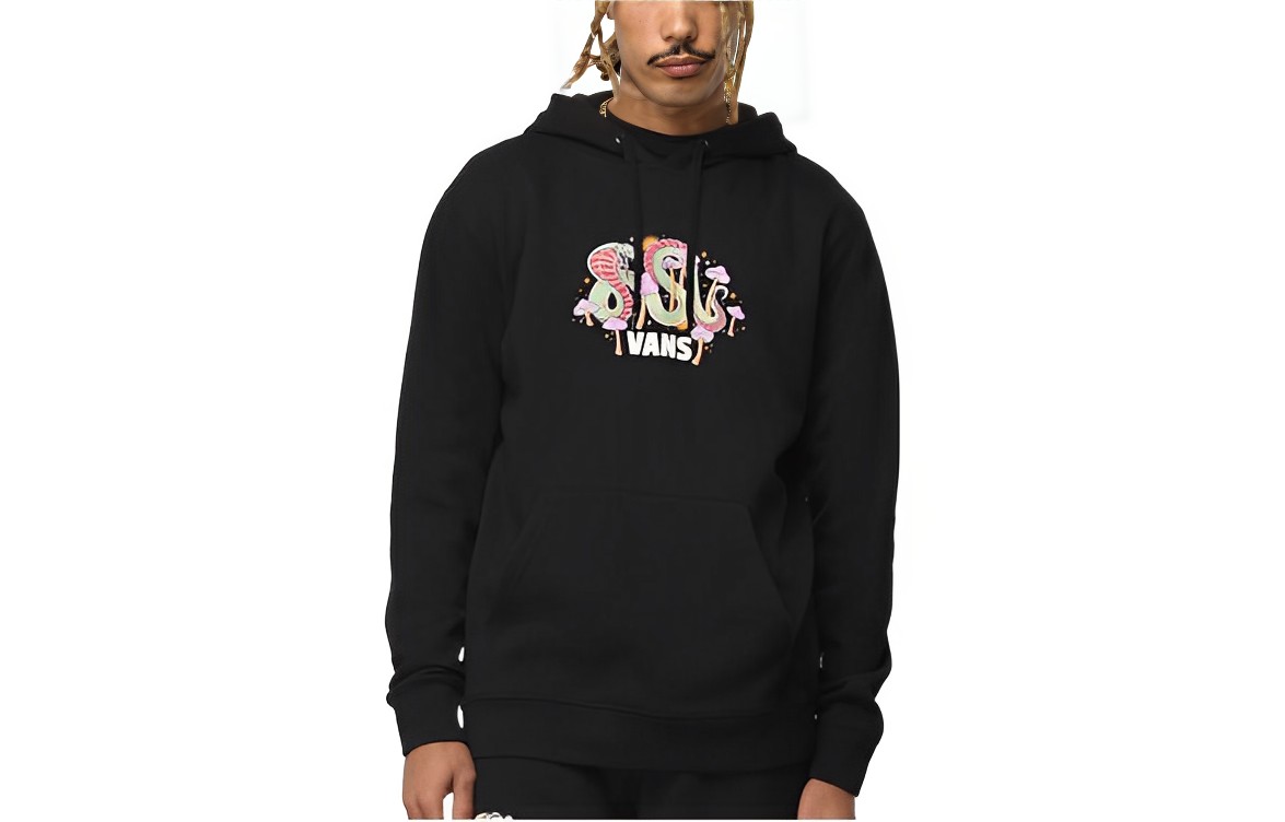 Vans Black Hoodie with Front Cobra Graphic Print VN0A4PFYBLK