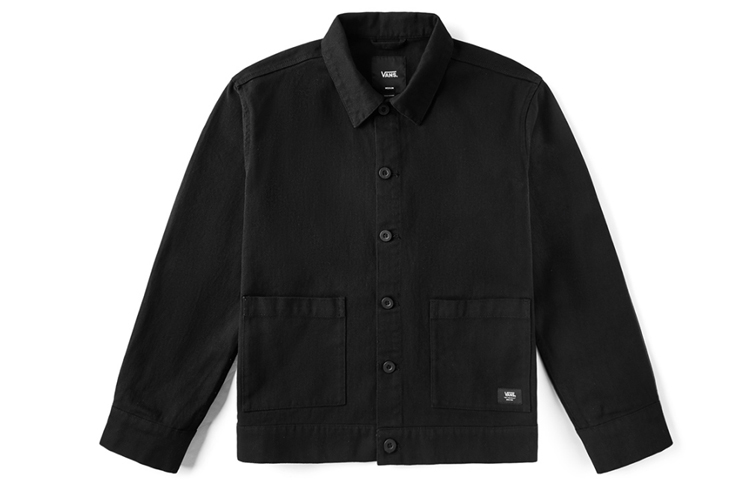 Vans Black Jacket with Back Embroidered Logo VN0A4URFBLK