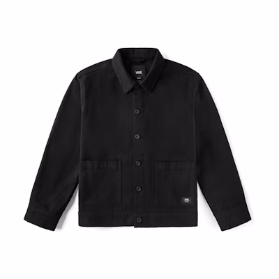 Vans Black Jacket with Back Embroidered Logo VN0A4URFBLK