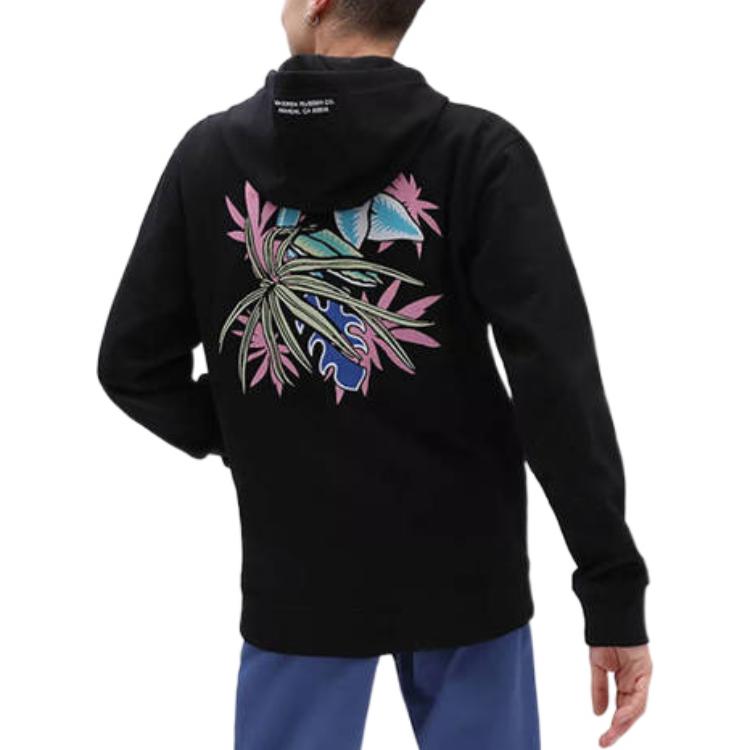 Purchase Vans 黑色袋鼠口袋花卉印花連帽衛衣 VN0A5KN2BLK