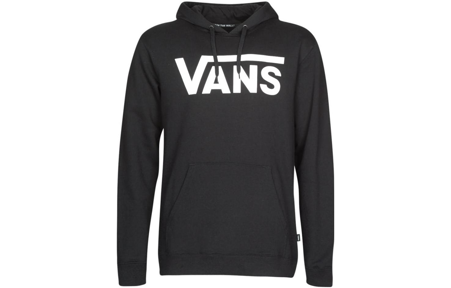 Vans Black Letter Logo Hooded Pullover Fleece Sweatshirt VN0A456BY281