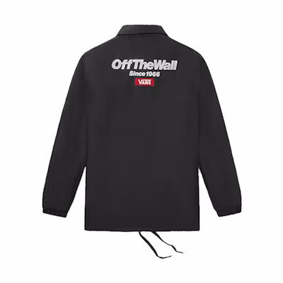 Vans Black Letter Logo Print Jacket - Unisex Casual Outerwear VN0A489UBLK
