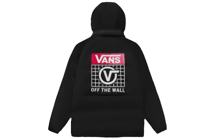 Vans Black Logo Print Hooded Windproof Warm Jacket VN0A4BPBBLK
