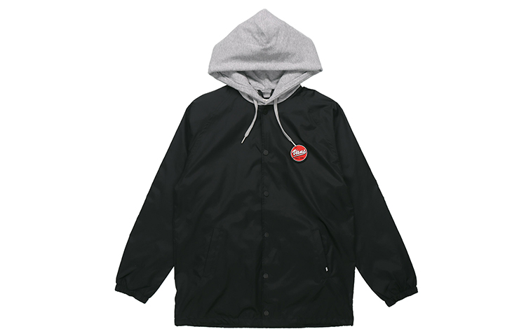 Vans Black Logo Printed Casual Workwear Hoodie Jacket VN0A4UTPBLK